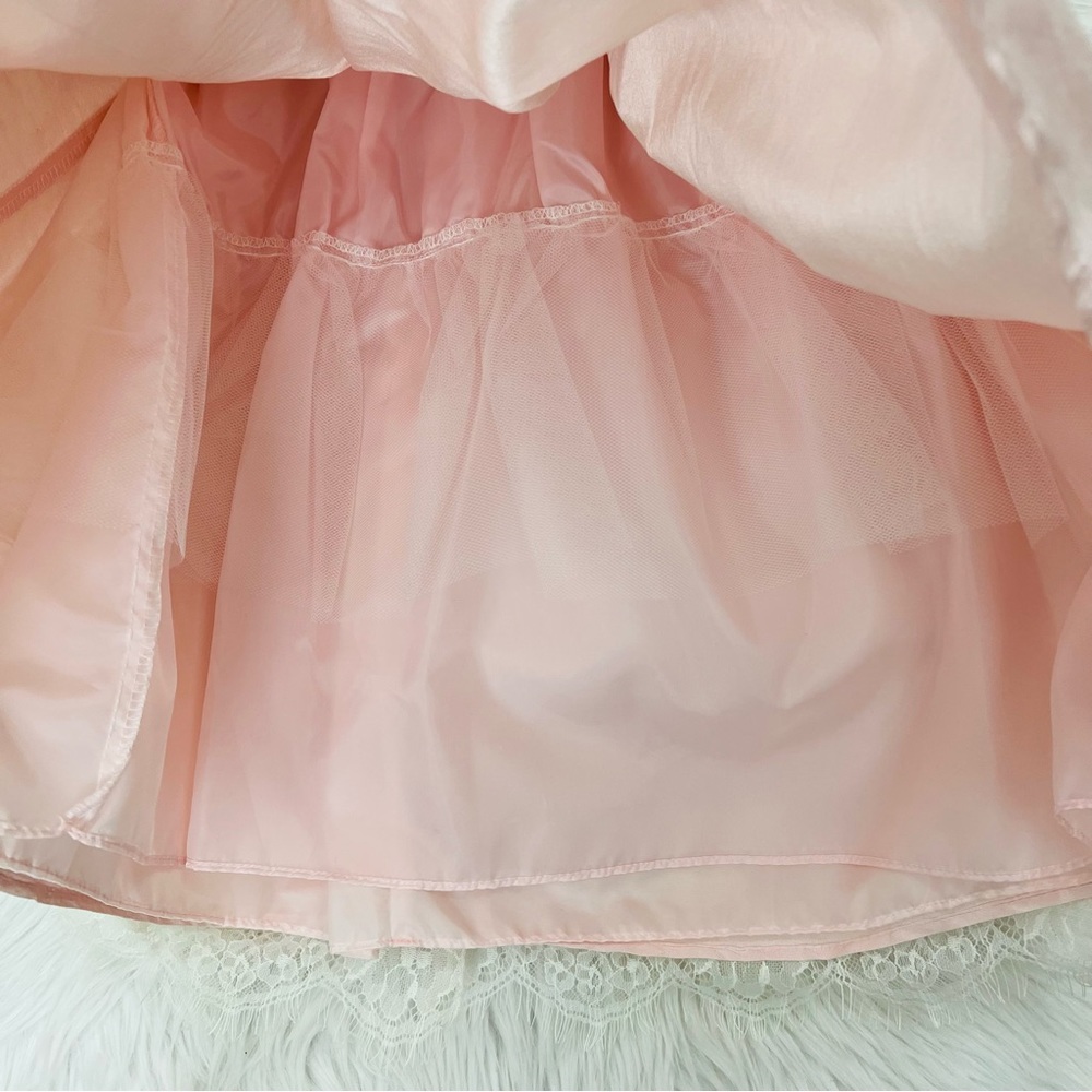 Sweet Kids Soft French Lace  with Dupioni Girls Dress SK724 Blush Color - Picture 9 of 13